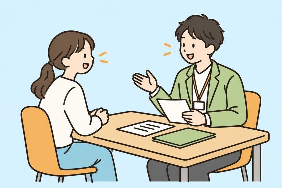 AO入試（個人面談のイラスト）
